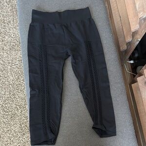 Fox Black Leggings with cut front Panels